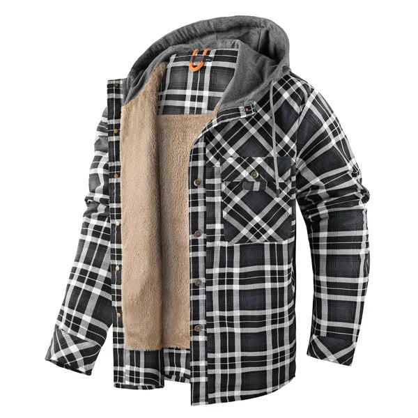 Charly | Men's Plaid Flannel Shirt Jacket with Hood