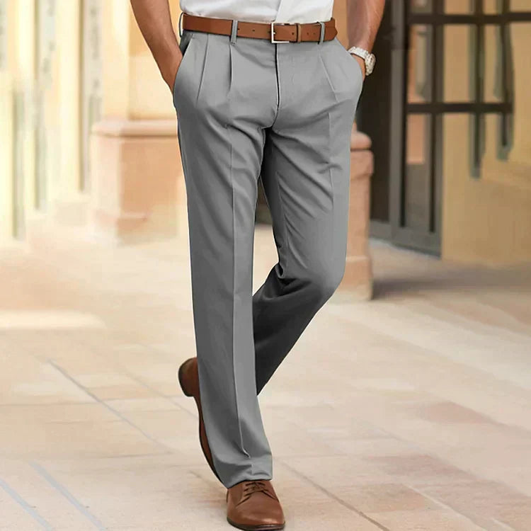Charly | Men's Pleated Dress Pants with Straight Leg