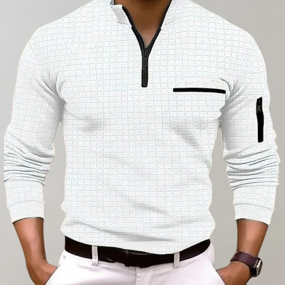 Charly | Men's Polo Shirt with Zipper Neck and Pocket