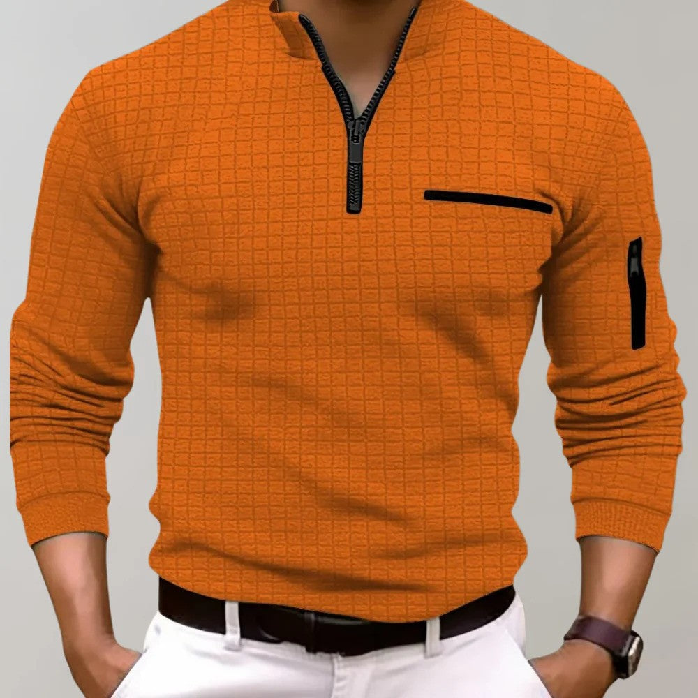 Charly | Men's Polo Shirt with Zipper Neck and Pocket