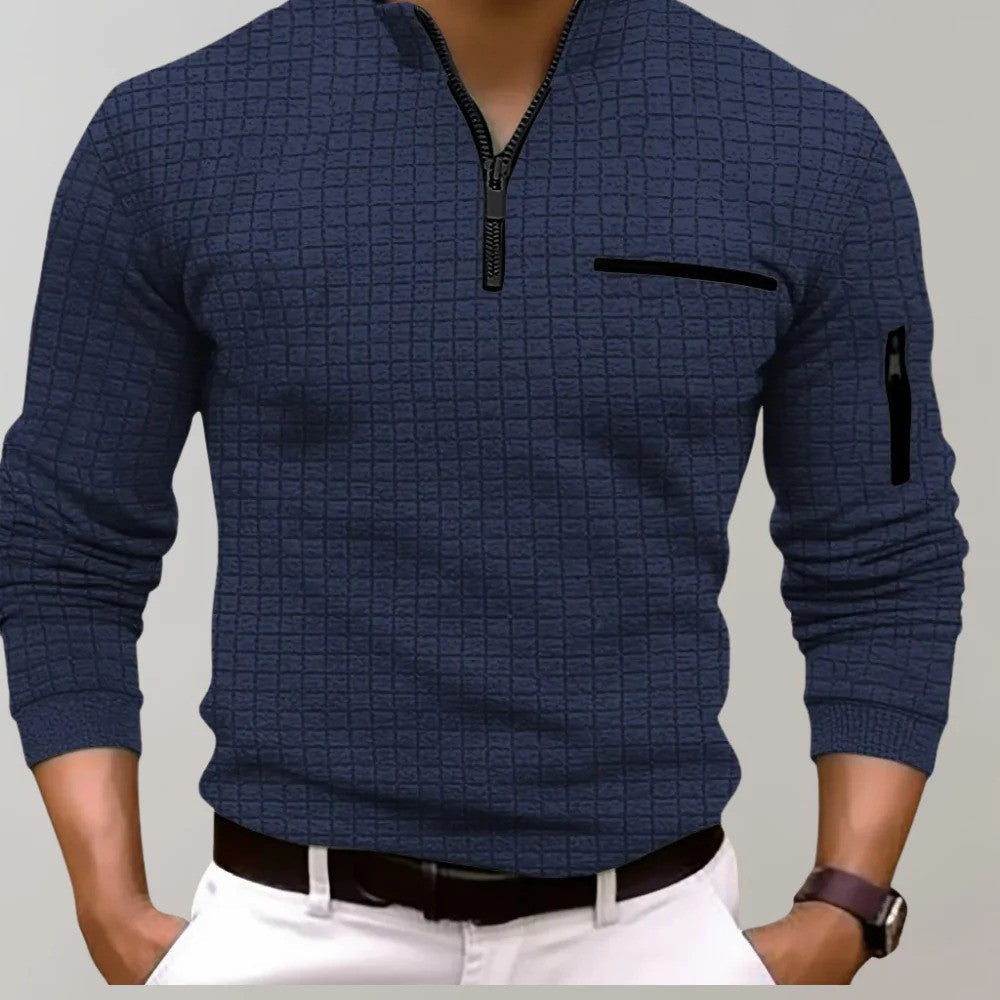 Charly | Men's Polo Shirt with Zipper Neck and Pocket