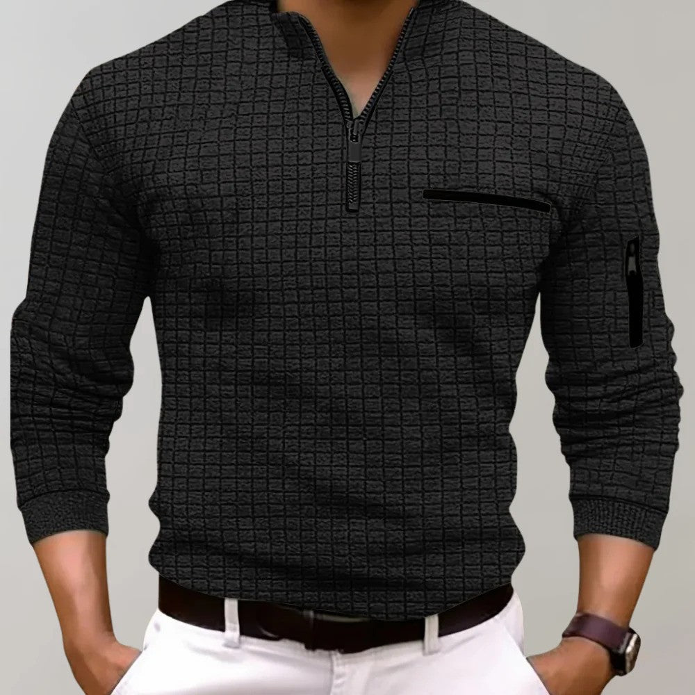 Charly | Men's Polo Shirt with Zipper Neck and Pocket