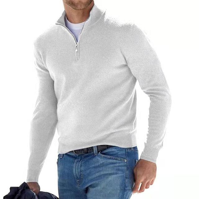 Charly | Men's Pullover Sweater with Zipper Neck