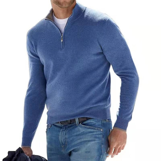 Charly | Men's Pullover Sweater with Zipper Neck