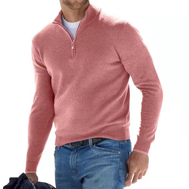 Charly | Men's Pullover Sweater with Zipper Neck