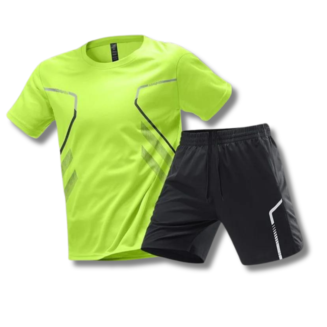 Charly | Men's Sport Set - T-Shirt & Shorts with Graphic Print