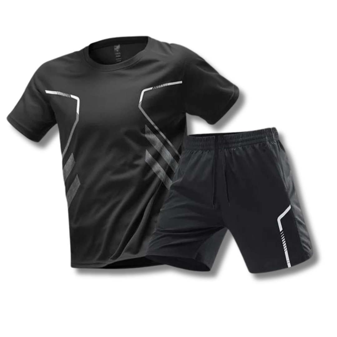 Charly | Men's Sport Set - T-Shirt & Shorts with Graphic Print
