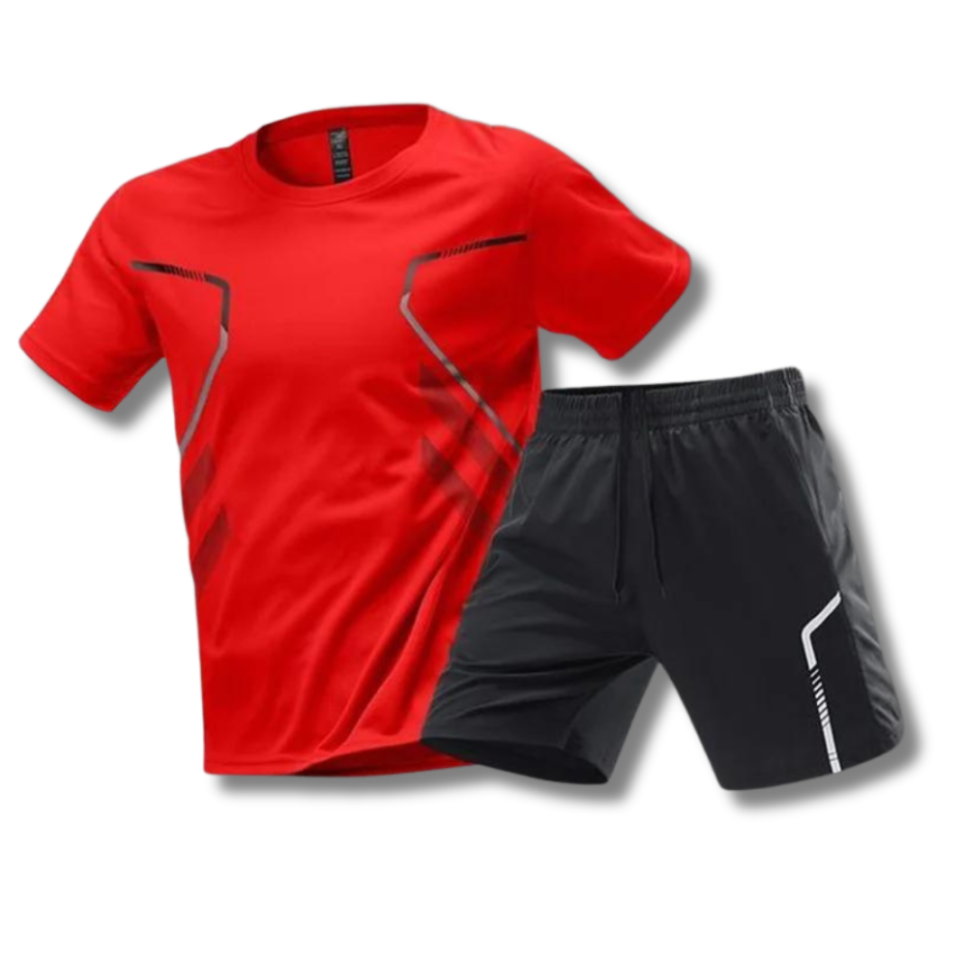 Charly | Men's Sport Set - T-Shirt & Shorts with Graphic Print