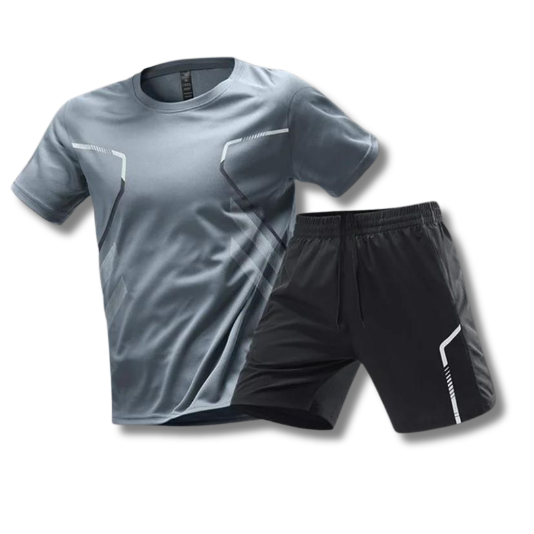 Charly | Men's Sport Set - T-Shirt & Shorts with Graphic Print