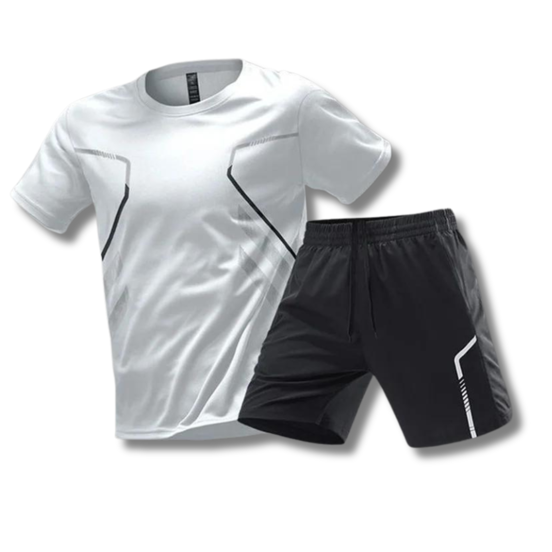 Charly | Men's Sport Set - T-Shirt & Shorts with Graphic Print