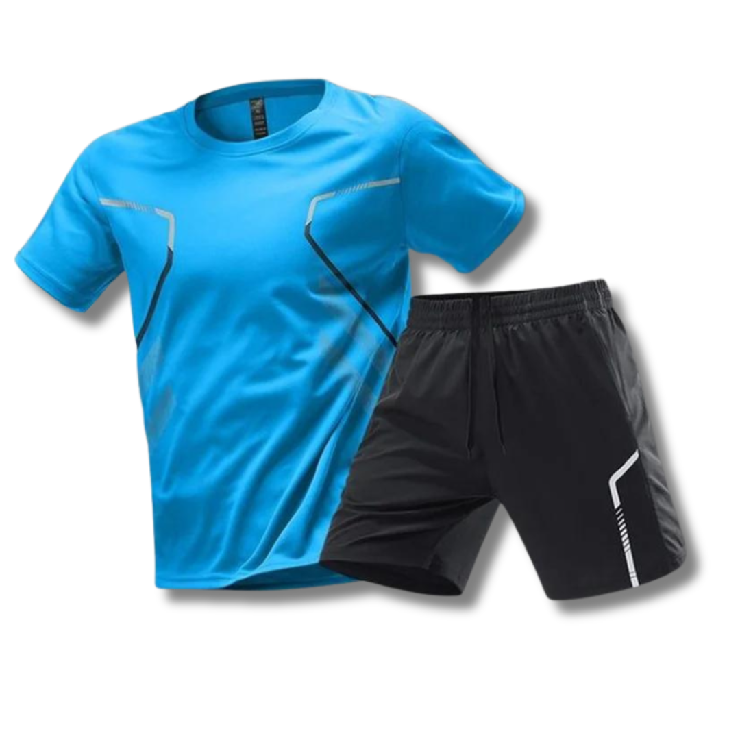 Charly | Men's Sport Set - T-Shirt & Shorts with Graphic Print