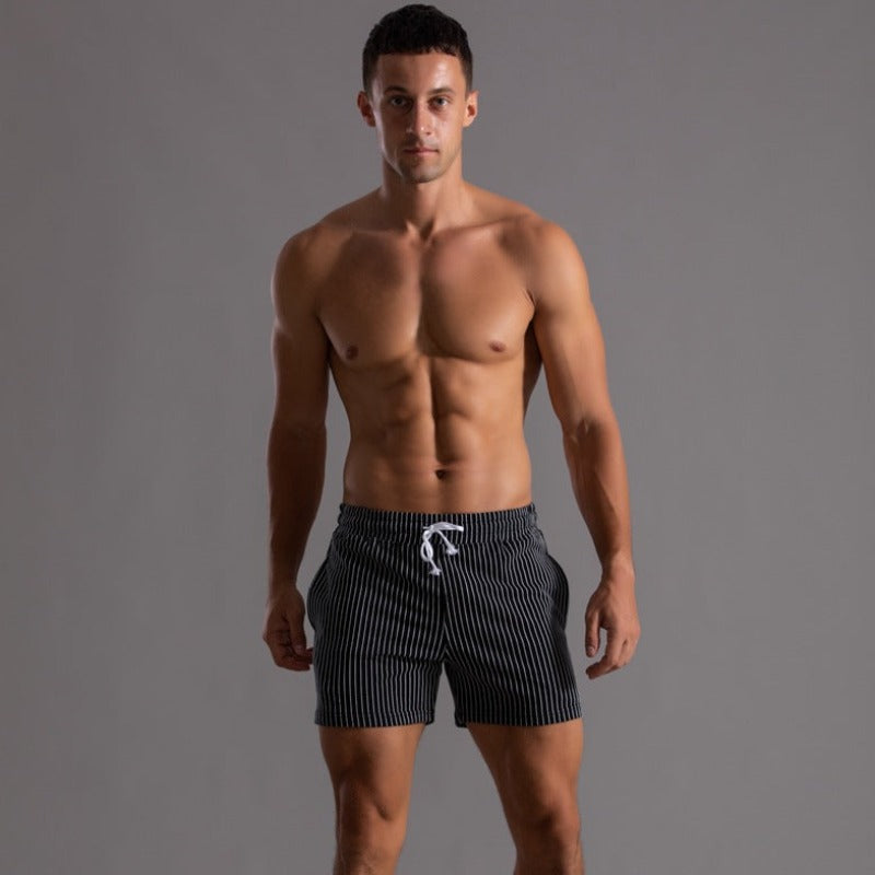 Charly | Men's Striped Athletic Shorts with Drawstring