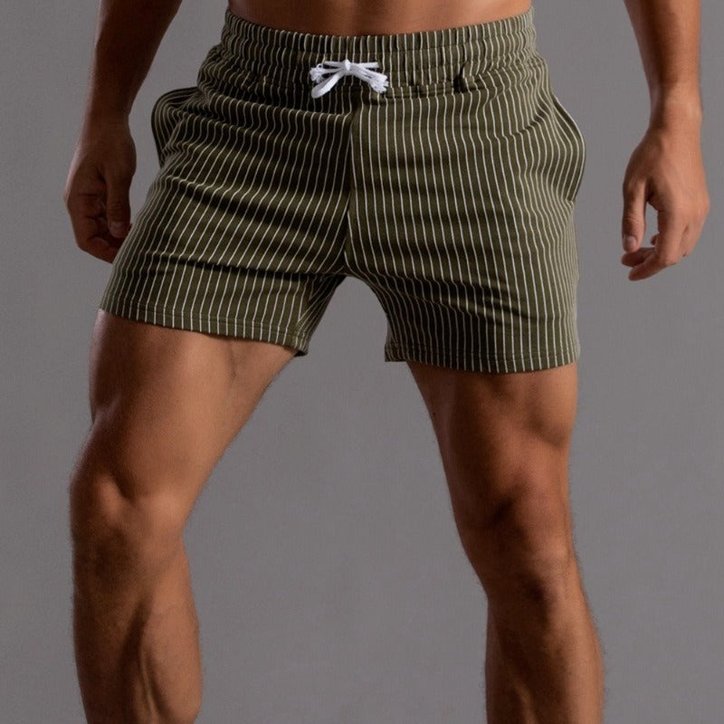 Charly | Men's Striped Athletic Shorts with Drawstring