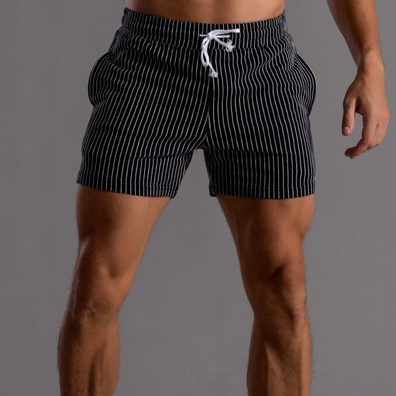 Charly | Men's Striped Athletic Shorts with Drawstring