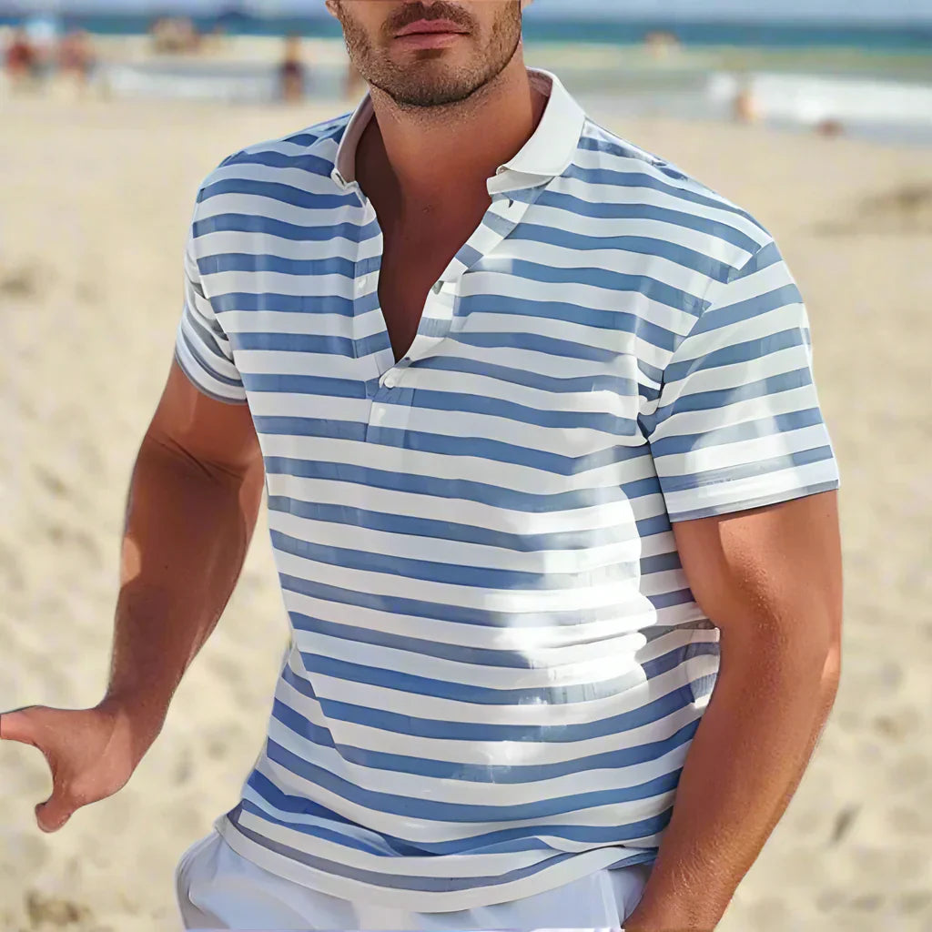 Charly | Men's Striped Short Sleeve Polo Shirt