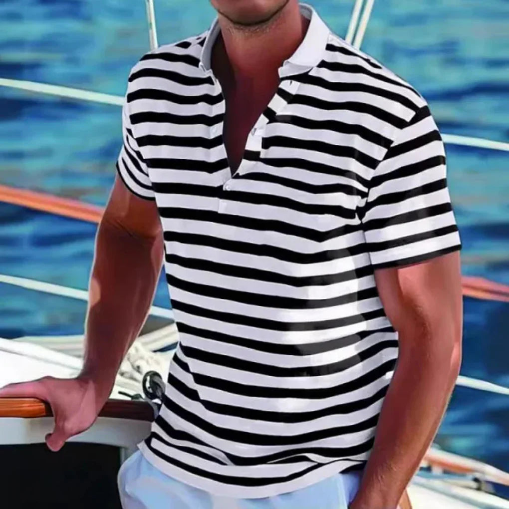 Charly | Men's Striped Short Sleeve Polo Shirt