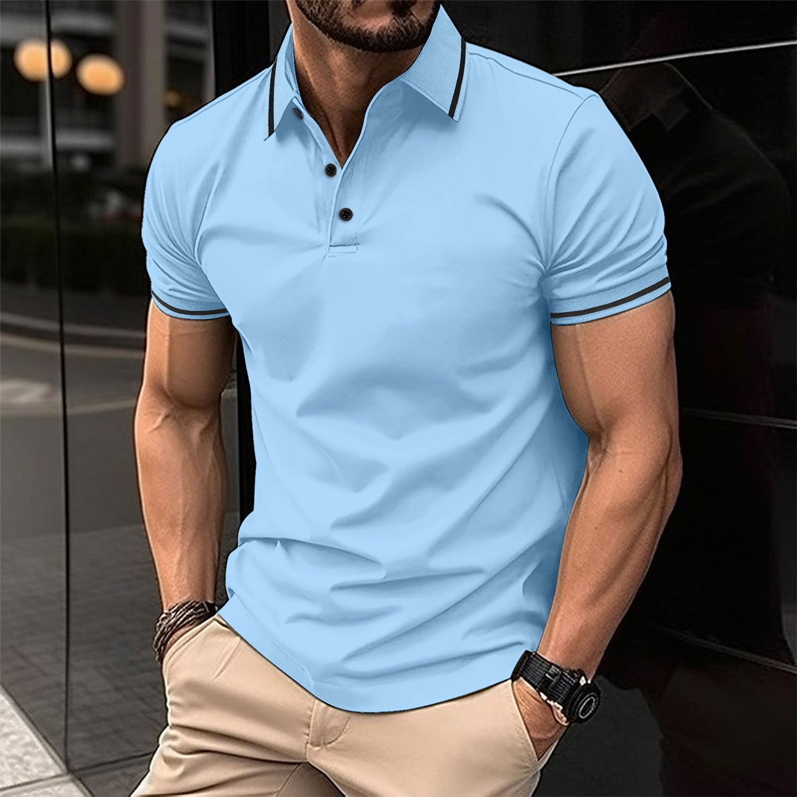 Charly | Men's Striped Sleeve Polo Shirt