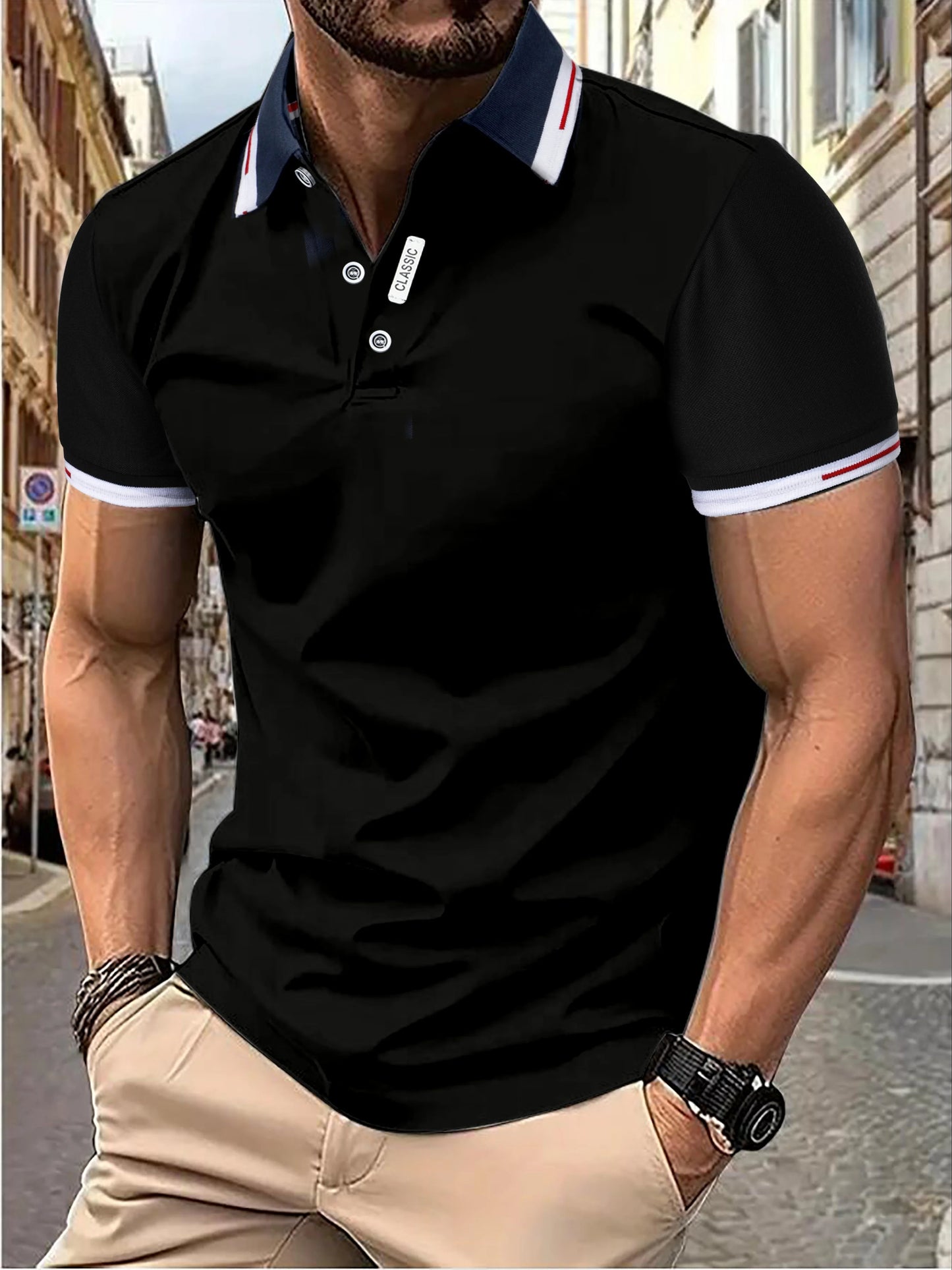 Charly | Men's Striped Sleeve Polo Shirt