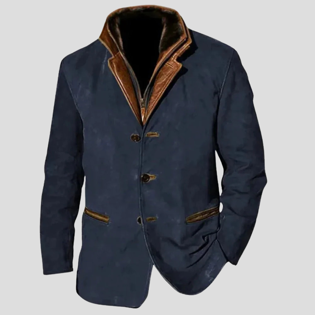 Charly | Men's Suede Blazer with Contrast Collar