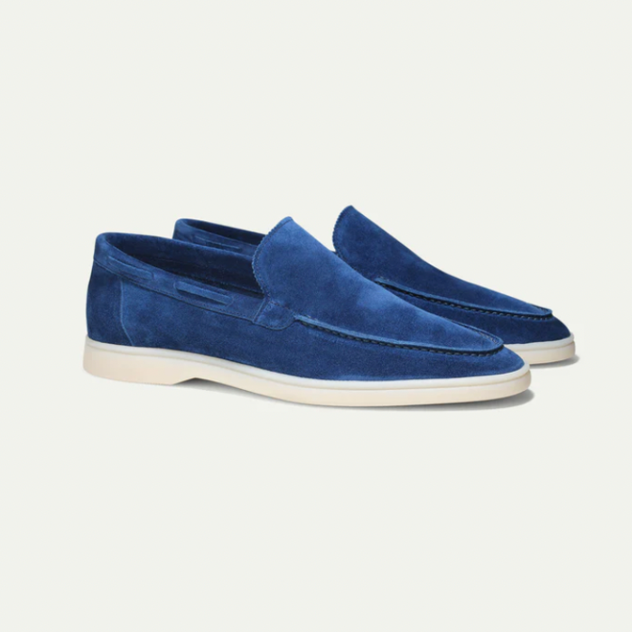 Charly | Men's Suede Loafers with Stitch Detail