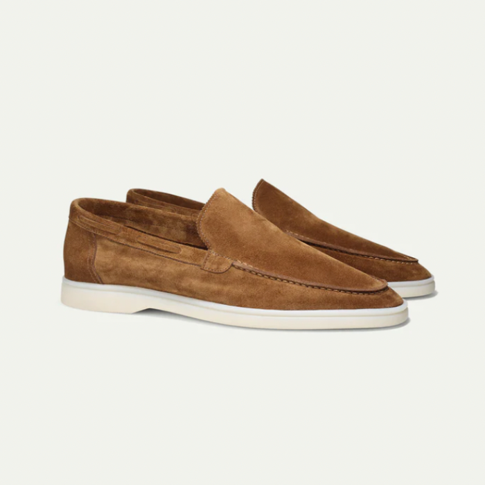 Charly | Men's Suede Loafers with Stitch Detail