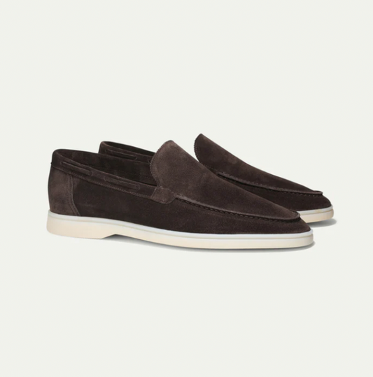 Charly | Men's Suede Loafers with Stitch Detail