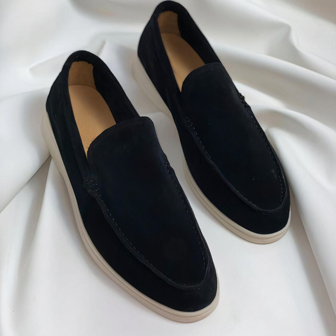 Charly | Men's Suede Loafers with Visible Stitching