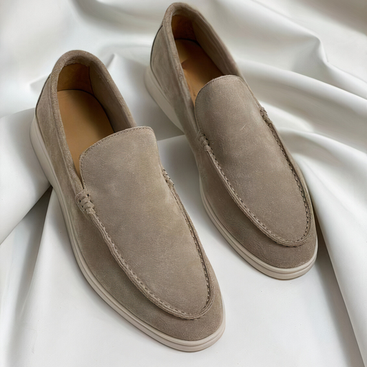 Charly | Men's Suede Loafers with Visible Stitching