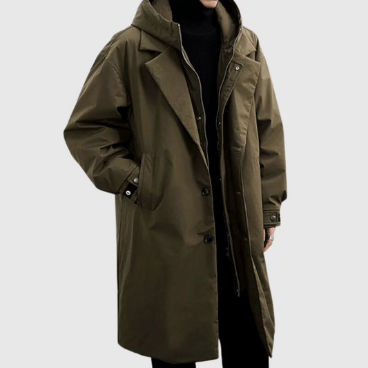 Charly | Men's Trench Coat with Detachable Hood