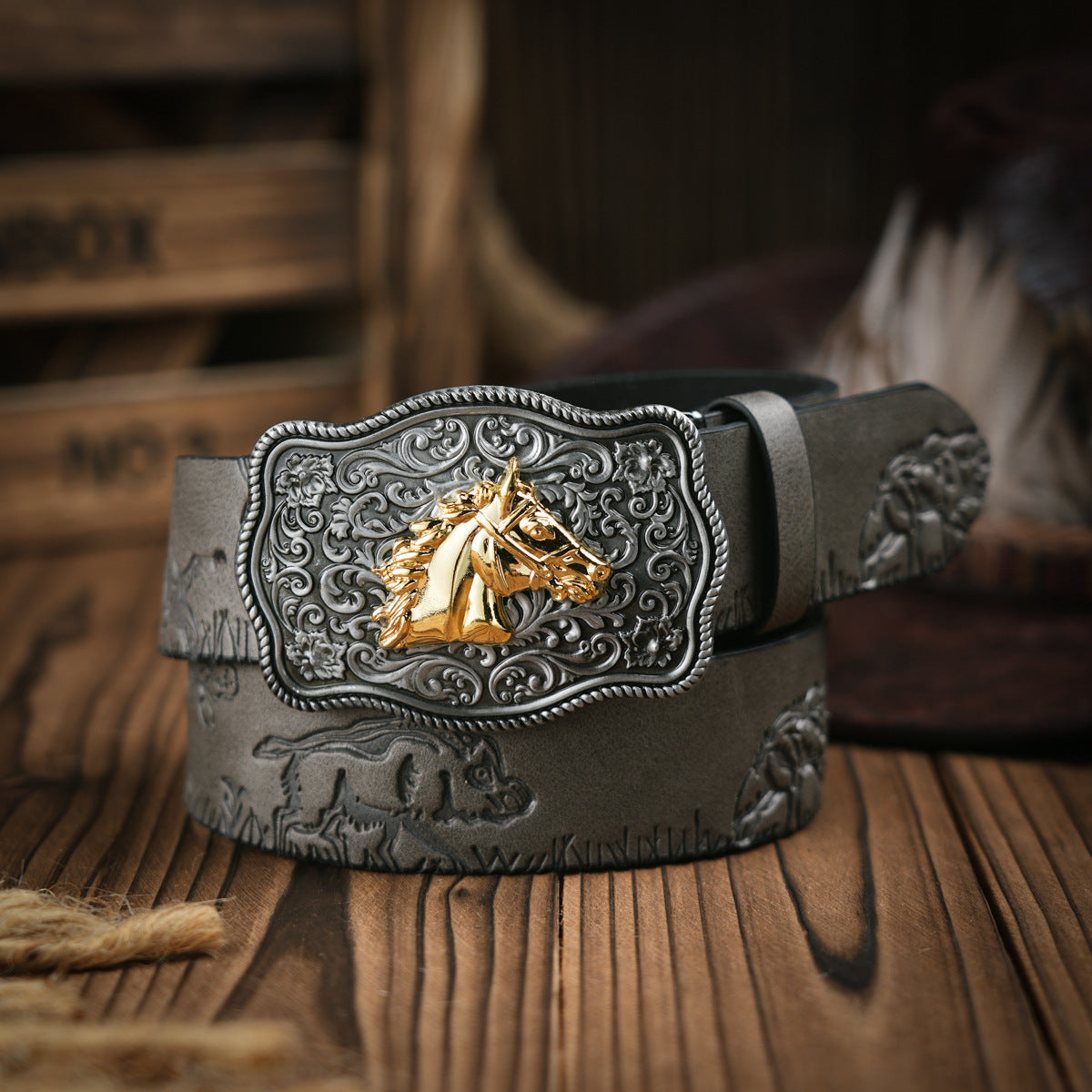 Charly | Men's Western-style – Vegan Leather Belt with Solid Metal Buckle