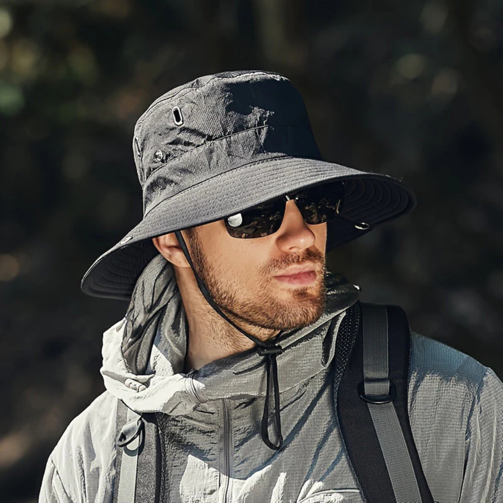 Charly | Men's Wide Brim Sun Hat with Chin Strap