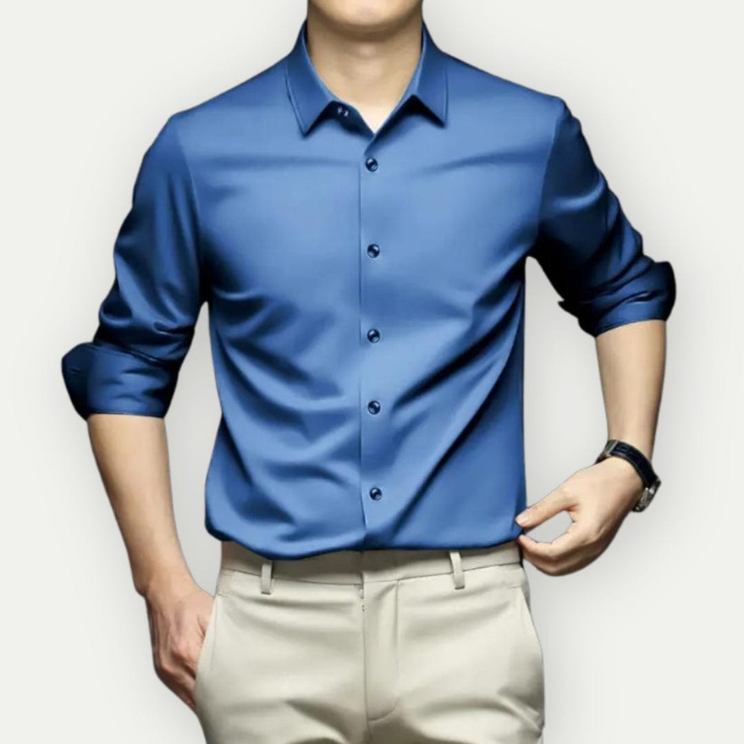 Charly | Men's Wrinkle-Free Dress Shirt with Button-Down Collar