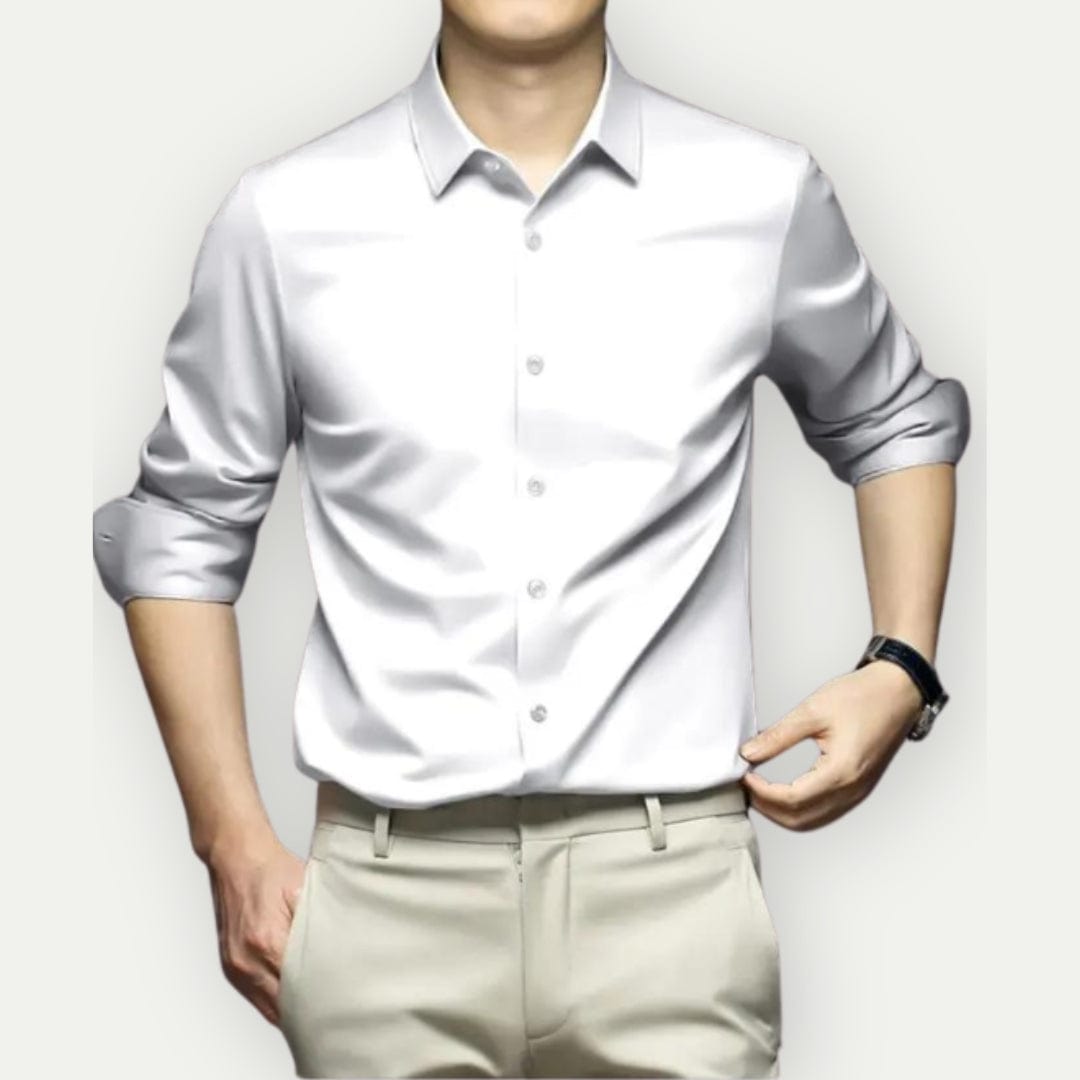 Charly | Men's Wrinkle-Free Dress Shirt with Button-Down Collar