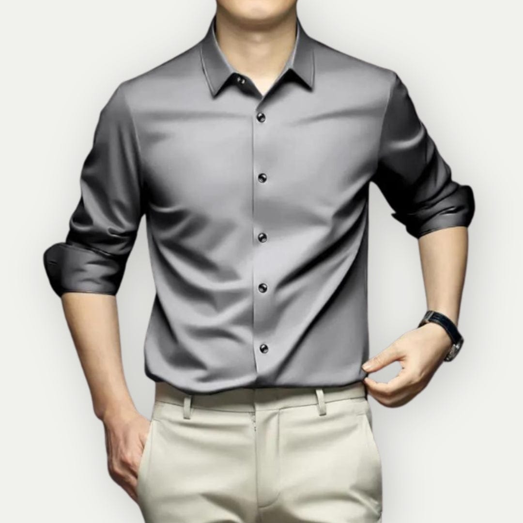 Charly | Men's Wrinkle-Free Dress Shirt with Button-Down Collar
