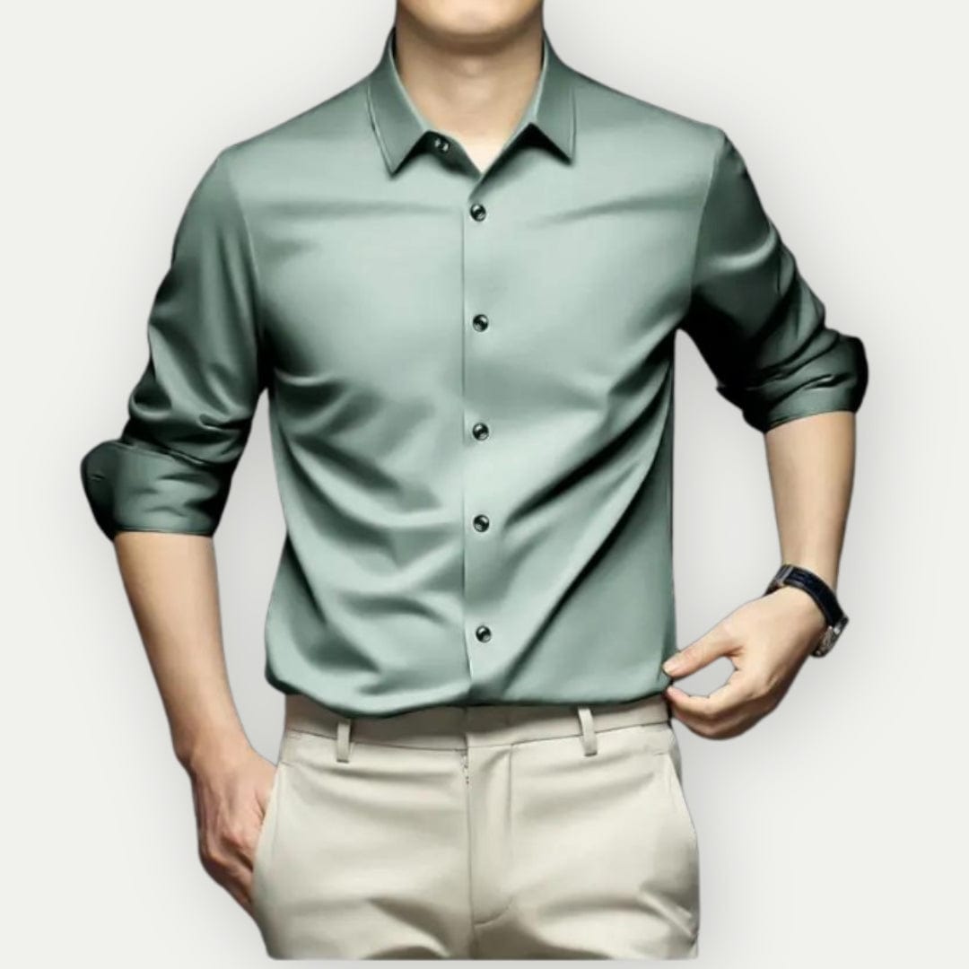 Charly | Men's Wrinkle-Free Dress Shirt with Button-Down Collar