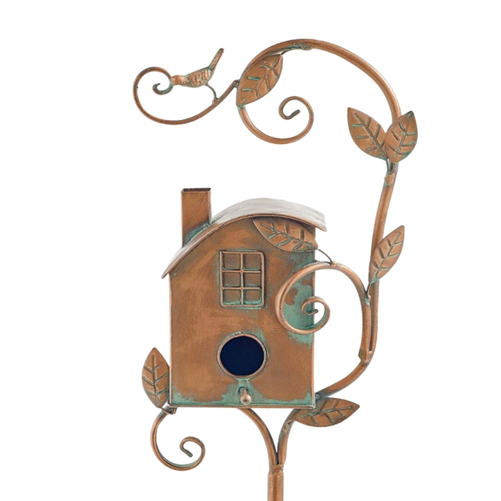 Charly | Metal Art Birdhouse on Garden Stake - FeatherNest