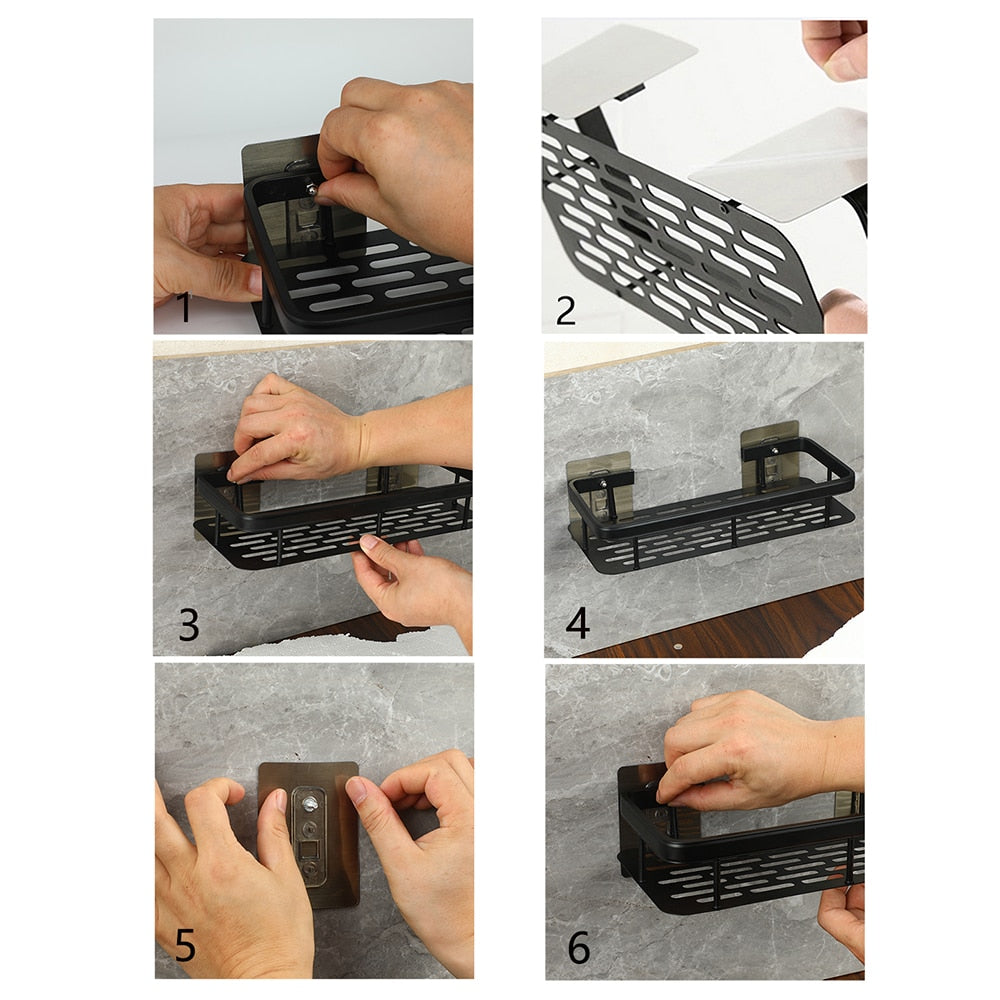 Charly | Metal Suction Cup Bathroom Shelves