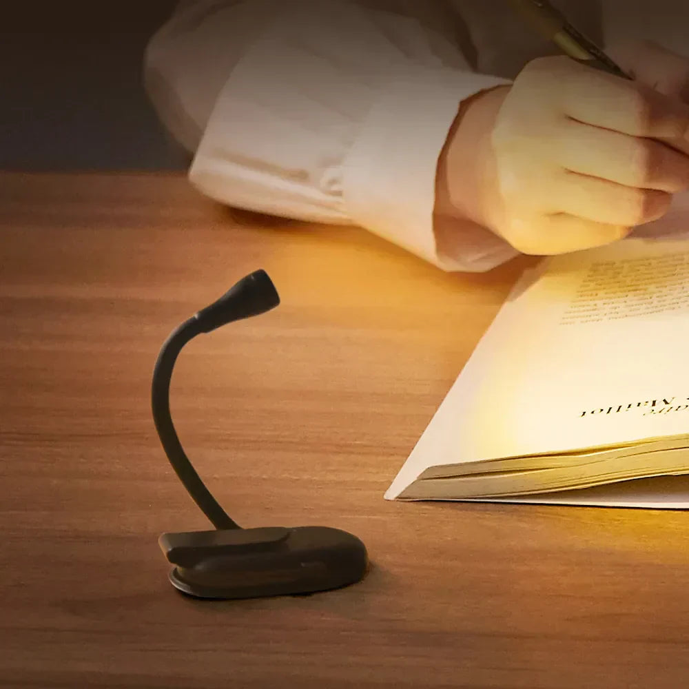 Charly | Mini Book Light - Portable Clip Light with USB Charging, Dimmable LED for Bedroom, Eye Protection, and Camping - 360° Rotating Clip Book Lamp