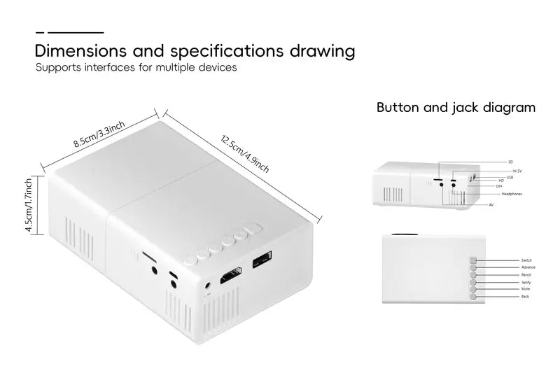 Charly | Mini Portable LED Projector for Home & Office