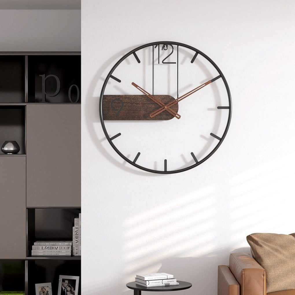 Charly | Modern Wall Clock with Decorative Wood
