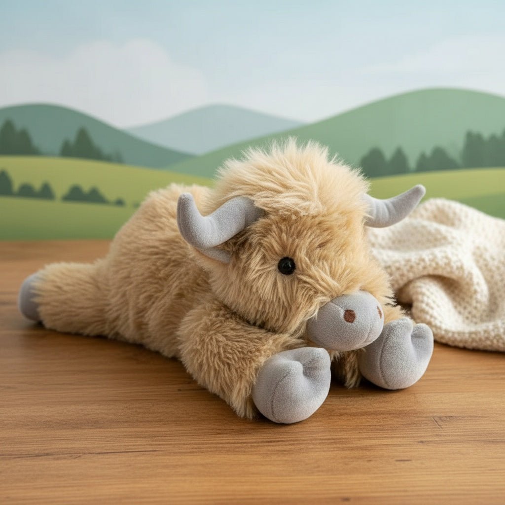 Charly | MOOLETTE – Lovable Highland Cow Plush with Cozy, Huggable Design