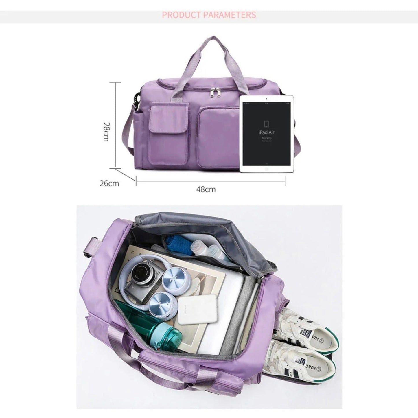 Charly | Multi-Pocket Travel Bag, Sports and Gym Duffle with Separate Shoe Compartment