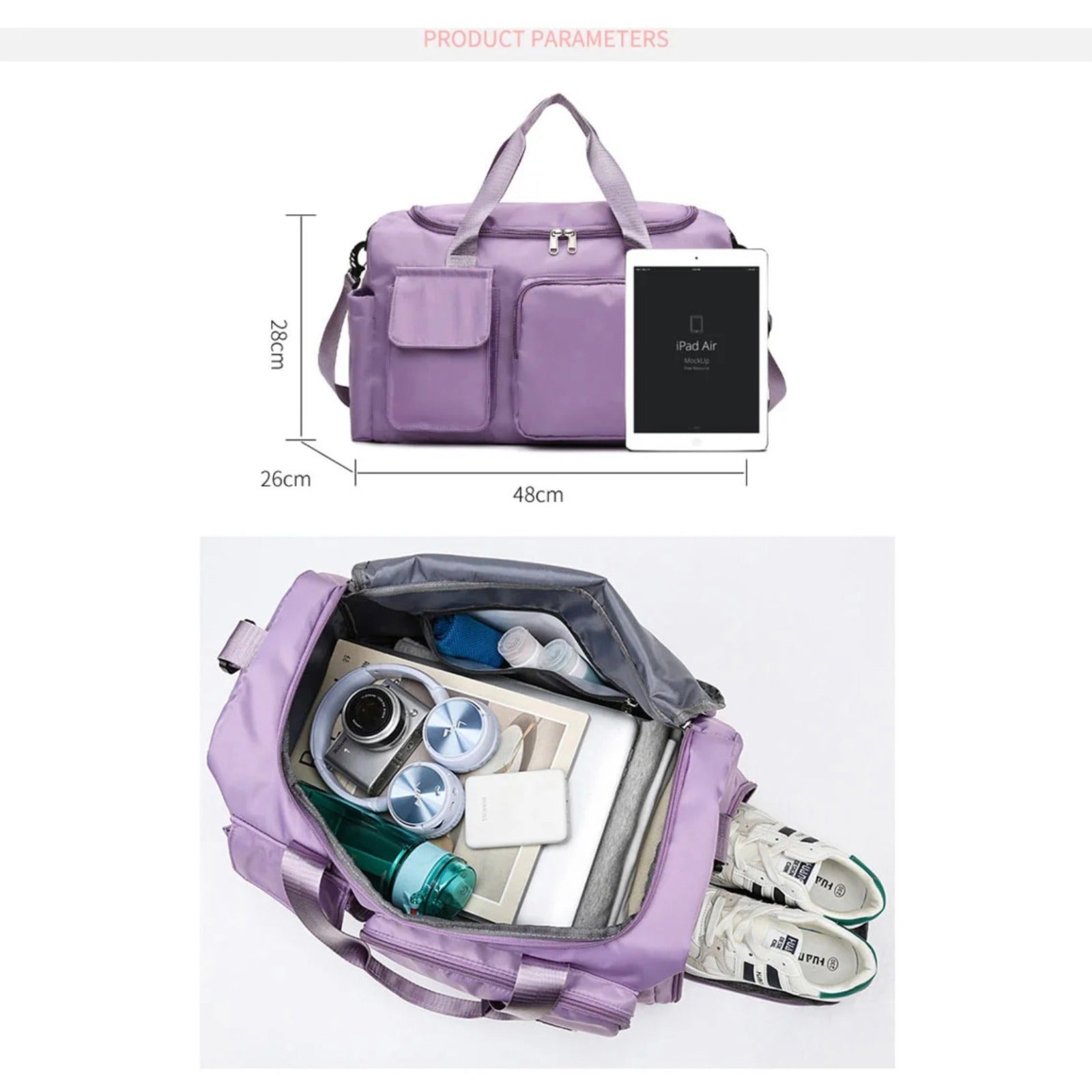 Charly | Multi-Pocket Travel Bag, Sports and Gym Duffle with Separate Shoe Compartment