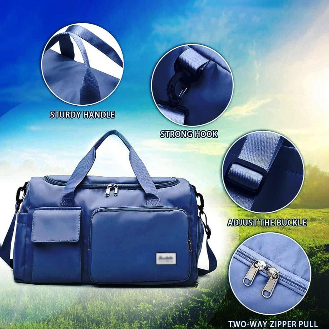 Charly | Multi-Pocket Travel Bag, Sports and Gym Duffle with Separate Shoe Compartment