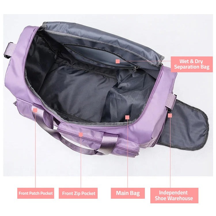 Charly | Multi-Pocket Travel Bag, Sports and Gym Duffle with Separate Shoe Compartment