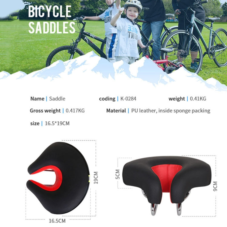 Charly | Nose-less Bicycle Saddle Mountain Bike Thick Soft Padding (Blue)