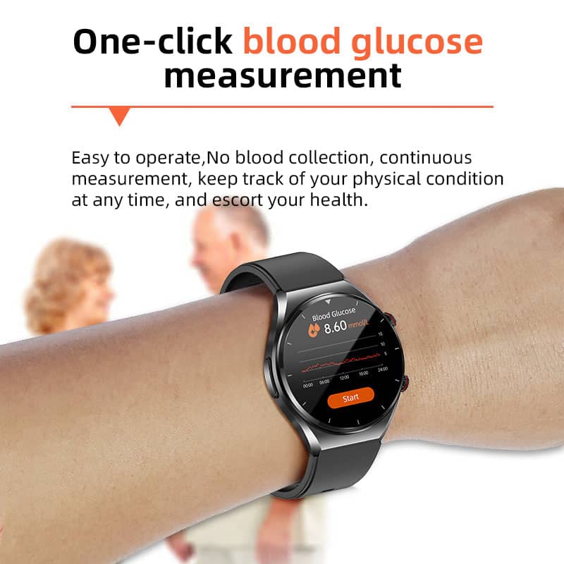 Charly | One-Click Blood Sugar Blood Pressure Ekg/Ekg Hrv Heart Monitoring Suga Pro Health Smartwatch