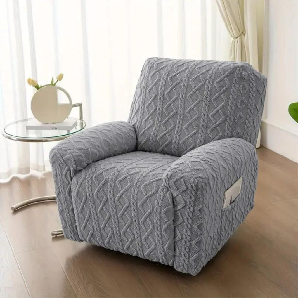 Charly | Plush Recliner Cover Cable Knit Jacquard