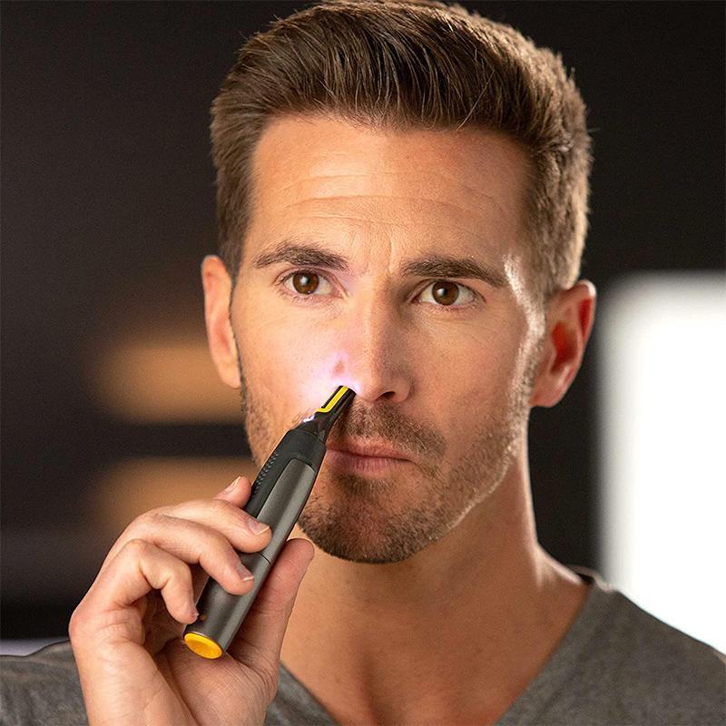 Charly | Professional Ultra-Thin Precision Trimmer | Titanium Stainless Steel Blades | Integrated LED Light | Micro-Oscillation Technology | For Nose, Ears & Contours