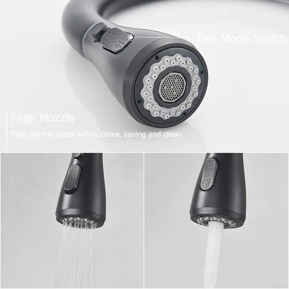Charly | Pull-Out Faucet with Single Lever Mixer – Flexible Faucet with Shower Function, High Quality Stainless Steel, Ideal for Modern Kitchens, Easy Installation